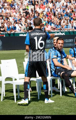 Siebe Schrijvers des Vereins, abgebildet am Fantag des belgischen Fußballteams Club Brugge KV, Sonntag, den 08. Juli 2018 in Brügge. BELGA FOTO KURT DESPLENTER Stockfoto