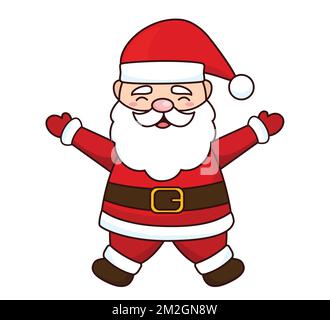 Santa Claus-Zeichentrickfilm isoliert auf weißem Hintergrund. Santa Claus Charaktervektor. Stock Vektor