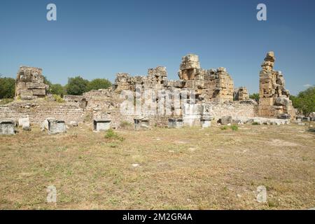 Hadrianbäder in Aphrodisias Antike Stadt in Geyre, Aydin, Turkiye Stockfoto