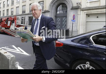 Der Rentenminister Daniel Bacquelaine kommt am Freitag, den 13. Juli 2018, zu einer Tagung des ministerrates der Bundesregierung in Brüssel. BELGA FOTO NICOLAS MAETERLINCK Stockfoto