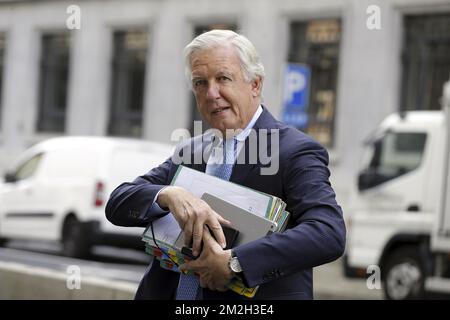 Der Rentenminister Daniel Bacquelaine kommt am Freitag, den 20. Juli 2018, zu einer Tagung des ministerrates der Bundesregierung in Brüssel. BELGA FOTO NICOLAS MAETERLINCK Stockfoto