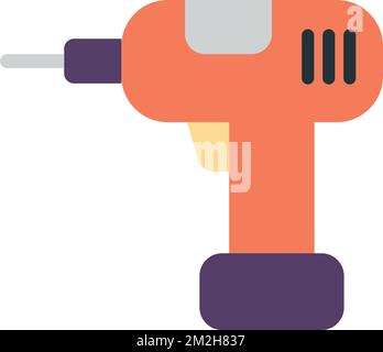 Darstellung der Elektrobohrmaschine in minimalem Stil, isoliert auf dem Hintergrund Stock Vektor