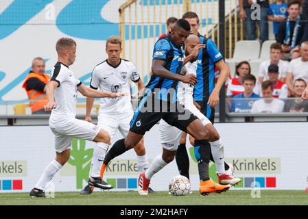 Die Wesley Moraes des Vereins kämpft während des Spiels der Jupiler Pro League zwischen Club Brügge und KAS Eupen um den Ball in Brügge, Sonntag, den 29. Juli 2018, am ersten Tag der Jupiler Pro League, der belgischen Fußballmeisterschaftssaison 2018-2019. BELGA FOTO KURT DESPLENTER Stockfoto