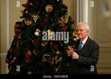 Der kolumbianische Finanzminister Jose Antonio Ocampo während der offiziellen Präsidialsanktion der neuen Steuerreform für Gleichheit und soziale Gerechtigkeit in Bogota, Kolumbien, 14. dezember 2022. Foto: S. Barros/Long Visual Press Stockfoto