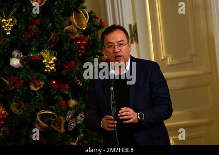 Kolumbiens Innenminister Alfonso Prada während der offiziellen Präsidialsanktion der neuen Steuerreform für Gleichheit und soziale Gerechtigkeit in Bogota, Kolumbien, 14. dezember 2022. Foto: S. Barros/Long Visual Press Stockfoto