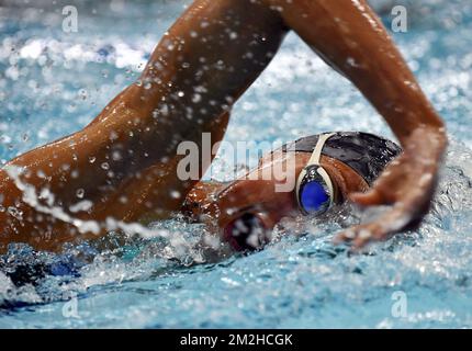 Belgischer Valentine Dumont, das während eines Trainings der belgischen Schwimmer vor der Europameisterschaft am Dienstag, den 31. Juli 2018 in Glasgow, Schottland, abgebildet wurde. Vom 03. Bis 12. August finden in Glasgow Europameisterschaften verschiedener Sportarten, einschließlich Schwimmsport, statt. BELGA FOTO ERIC LALMAND Stockfoto