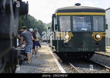 Zug der Fyfties auf der Eisenbahn | Chemin de fer du Bocq avec des trains des annes cinquante 05/08/2018 Stockfoto
