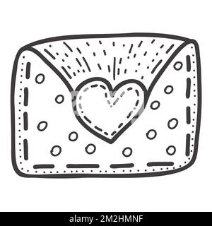 Ein handgezeichneter Brief für Liebende. Designelemente für den Valentinstag. Stock Vektor