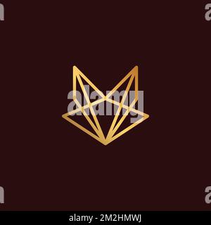 Fox Head einzigartiges Logo Vorlage Vektorgrafik. geometrisches fox-Logo Stock Vektor