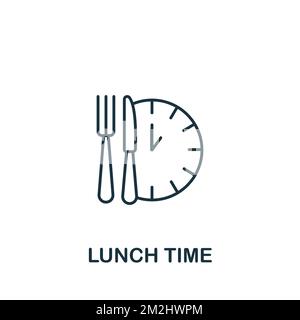 Symbol „Mittagszeit“. Monochrom Simple Food Delivery Icon für Vorlagen, Webdesign und Infografiken Stock Vektor