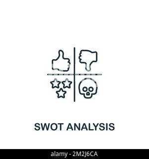 Symbol für SWOT-Analyse. Monochrom Simple Global Business Icon für Vorlagen, Webdesign und Infografiken Stock Vektor
