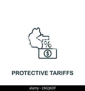 Symbol für Schutztarife. Monochrom Simple Global Business Icon für Vorlagen, Webdesign und Infografiken Stock Vektor