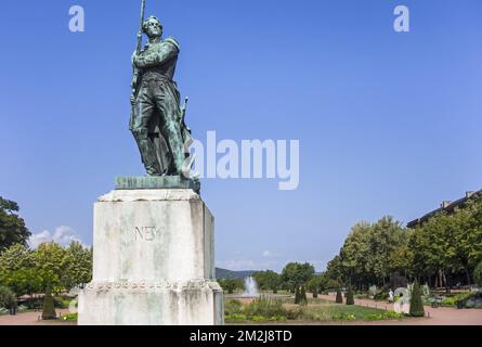 Marechal Ney Monument / Statue von Marshall Ney an der Esplanade in der Stadt Metz, Moselle, Lorraine, Frankreich | Monument au Maréchal Ney à l'Esplanade de Metz, Moselle, Lorraine, Frankreich 28/08/2018 Stockfoto