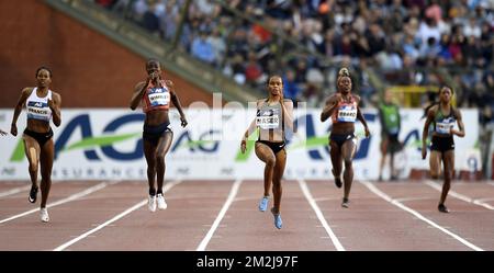 Barhain Salwa Eid Naser (C) pictured in action during the 2018 edition of the AG Insurance Memorial Van Damme IAAF Diamond League athletics meeting, Friday 31 August 2018 in Brussels. BELGA PHOTO JASPER JACOBS Stock Photo