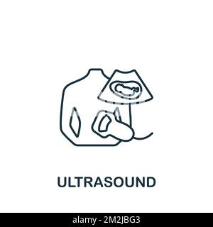 Ultraschallsymbol. Monochromes, einfaches Healthcare-Symbol für Vorlagen, Webdesign und Infografiken Stock Vektor