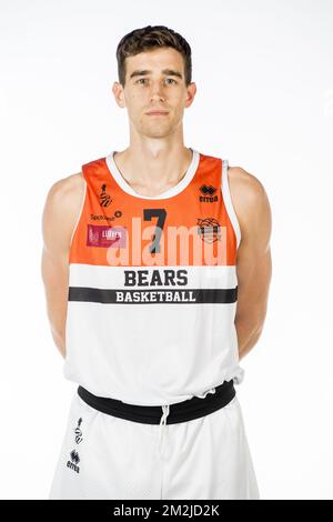 Rafael Bogaerts von Leuven posiert beim Fotoshooting des belgischen Basketballteams Leuven Bears vor der EuroMillions League 2018-2019 am Mittwoch, den 05. September 2018 in Oostende für den Fotografen. BELGA FOTO JASPER JACOBS Stockfoto