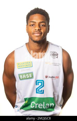 Aalstar's Jonathan Jon-Jon Williams poses during a photoshoot of Belgian Basketball team Okapi Aalstar ahead of the 2018-2019 EuroMillions League, Monday 10 September 2018 in Aalst. BELGA PHOTO JAMES ARTHUR GEKIERE Stock Photo