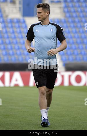 Markus Rosenberg von Malmo FF wurde während eines Trainings des schwedischen Clubs Malmo FF am Mittwoch, den 19. September 2018 in Genk gezeigt. Morgen trifft Malmö FF die belgische Fußballmannschaft KRC Genk am ersten Tag der Gruppenbühne der UEFA Europa League. BELGA FOTO YORICK JANSENS Stockfoto