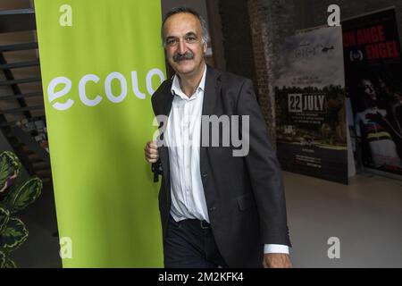 Watermael-Boitsfort / Watermaal-Bosvoorde mayor Ecolo Olivier Deleuze pictured during a party bureau of French-speaking Green party Ecolo, Monday 15 October 2018 in Brussels, after yesterday's local and provincial elections in Belgium. BELGA PHOTO LAURIE DIEFFEMBACQ Stock Photo