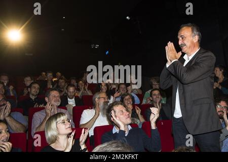 Watermael-Boitsfort / Watermaal-Bosvoorde mayor Olivier Deleuze pictured during a party bureau of French-speaking Green party Ecolo, Monday 15 October 2018 in Brussels, after yesterday's local and provincial elections in Belgium. BELGA PHOTO LAURIE DIEFFEMBACQ Stock Photo