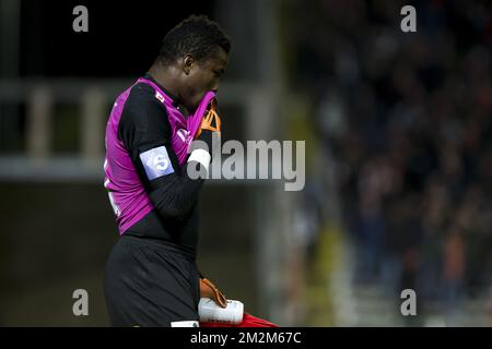 Oostende's goalkeeper Fabrice Ondoa pictured after the Jupiler Pro League match between Royal Antwerp FC and KV Oostende, Friday 09 November 2018 in Antwerp, on the 15th day of the 'Jupiler Pro League' Belgian soccer championship season 2018-2019. BELGA PHOTO KRISTOF VAN ACCOM Stock Photo