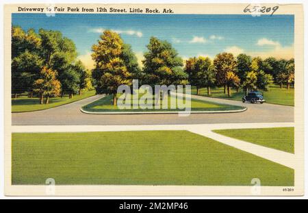 Auffahrt zum Fair Park von 12. Street, Little Rock, Ark. , Tichnor Brothers Collection, Postkarten der Vereinigten Staaten Stockfoto