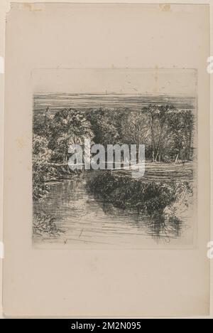 Dundrum River , Rivers, Trees. Francis Seymour Haden (1818-1910). Prints and Drawings Stock Photo