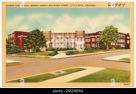 Dunbar High School, Wright Avenue und Ringo Street, Little Rock, Arkansas, Schulen, Tichnor Brothers Collection, Postkarten der Vereinigten Staaten Stockfoto