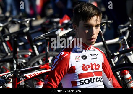 Belgischer Bjorg Lambrecht von Lotto Soudal, dargestellt am dritten Tag eines Pressebesuchs im Wintertrainingslager der belgischen Radmannschaft Lotto-Soudal in Mallorca, Spanien, am Samstag, den 15. Dezember 2018. BELGA FOTO DIRK WAEM Stockfoto