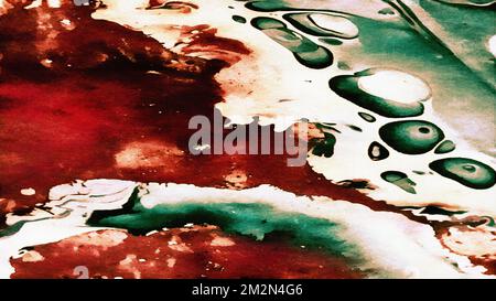 Abstrakt psychedelischen Hintergrund aus Farbe chaotisch verschwommen Flecken Pinsel Striche in verschiedenen Größen. Stockfoto