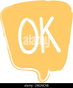 OK, Sprechblase. Okay Text auf Talk Shape. Vektordarstellung gelbe Sprechblase. Stock Vektor