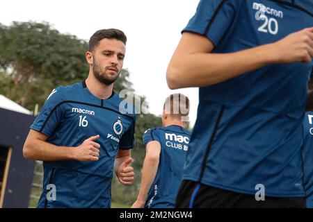 Siebe Schrijvers des Clubs, gefilmt am zweiten Tag des Wintertrainingslagers des belgischen Fußballteams Club Brügge, in Katar, Montag, 07. Januar 2019. BELGA FOTO BRUNO FAHY Stockfoto