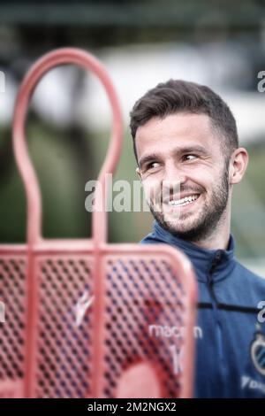 Siebe Schrijvers des Clubs, gefilmt am zweiten Tag des Wintertrainingslagers des belgischen Fußballteams Club Brügge, in Katar, Montag, 07. Januar 2019. BELGA FOTO BRUNO FAHY Stockfoto