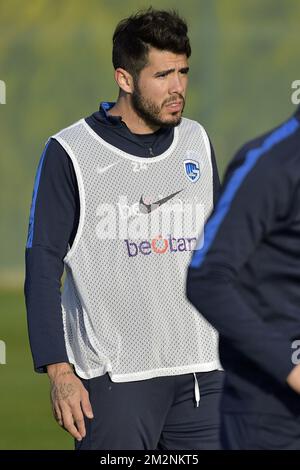 Genks Alejandro Pozuelo wurde am fünften Tag des Wintertrainingslagers der belgischen Fußballmannschaft KRC Racing Genk in Benidorm, Spanien, am Donnerstag, den 10. Januar 2019 gezeigt. BELGA FOTO YORICK JANSENS Stockfoto