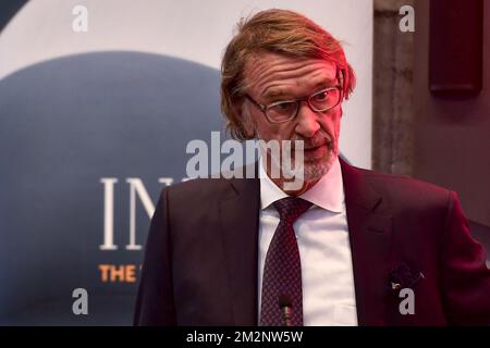 Sir Jim Ratcliffe, Vorsitzender der INEOS-Gruppe, zeigte sich bei der Unterzeichnung eines Investitionspaktes zwischen der Chemiegruppe Ineos und dem Antwerpener Hafen am Dienstag, den 15. Januar 2019 in Antwerpen. BELGA FOTO DIRK WAEM Stockfoto