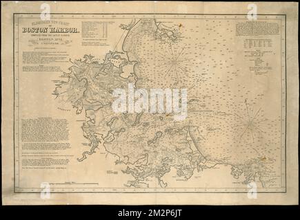 Eldridge's new chart of Boston Harbor : compiled from the latest surveys , Harbors, Massachusetts, Boston, Maps, Nautical charts, Massachusetts, Boston Bay, Nautical charts, Massachusetts, Boston Harbor, Boston Harbor Mass., Maps, Boston Bay Mass., Maps Norman B. Leventhal Map Center Collection Stock Photo