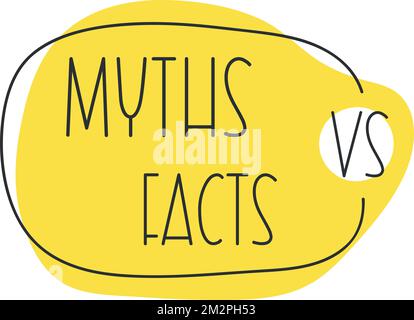 Megafon mit Mythen vs. Fakten – Sprechblase. Lautsprecher. Stock Vektor
