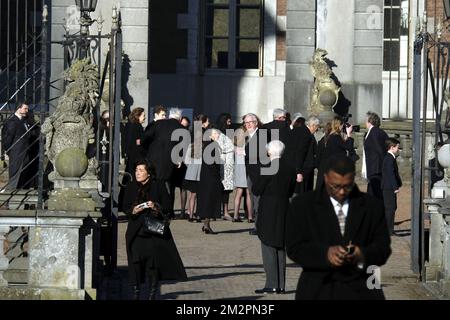 Abbildung zeigt die Trauerfeier für Prinzessin Alix von Luxemburg in der Kirche Saint-Pierre in Beloeil, Samstag, den 16. Februar 2019. Die Prinzessin starb im Alter von 89 Jahren, sie war die jüngste Tochter der Großherzogin Charlotte von Luxemburg, sie war die Tante des heutigen Großherzogs Henri. BELGA FOTO NICOLAS MAETERLINCK Stockfoto