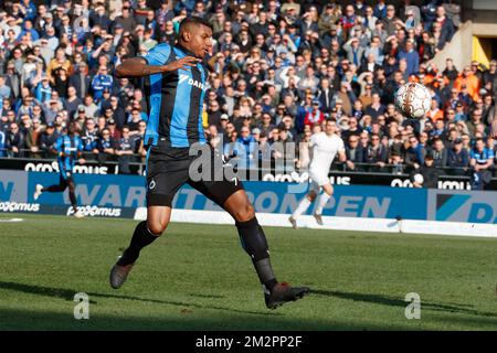 Wesley Moraes des Vereins kämpft um den Ball während eines Fußballspiels zwischen Club Brügge KV und KRC Genk, am Sonntag, den 17. Februar 2019 in Brügge, am 26.. Der belgischen Fußballmeisterschaft „Jupiler Pro League“ in der Saison 2018-2019. BELGA FOTO KURT DESPLENTER Stockfoto