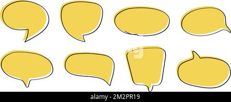 Ein Satz handgezeichneter Sprechblasen Stock Vektor