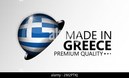 Made in Greece Grafik und Label. Element der Wirkung für die Verwendung, die Sie daraus machen möchten. Stock Vektor