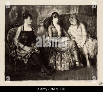 Elsie, Emma und Marjorie, zweiter Stein, Ehepartner, sitzend, Speicher, Elsie, -1959. George Bellows (1882-1925). Ausdrucke und Zeichnungen Stockfoto