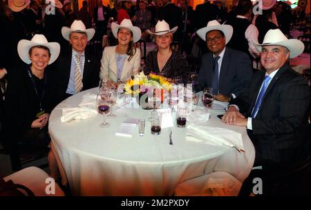 Das Bild zeigt ein Abendessen, das von Jaime Rodriguez Calderon, Gouverneur der Provinz Nuevo Leon, am fünften Tag einer belgischen Wirtschaftsmission nach Mexiko am Donnerstag, den 21. Februar 2019, in Monterrey angeboten wurde. Mehrere föderale und regionale Minister begleiten die Prinzessin vom 17. Bis 24. Februar auf einer Wirtschaftsmission nach Mexiko. BELGA FOTO ERIC LALMAND Stockfoto