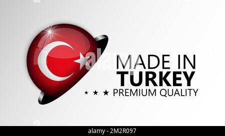 Made in Turkey Grafik und Label. Element der Wirkung für die Verwendung, die Sie daraus machen möchten. Stock Vektor