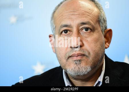 Abdellah Jouglaf, Sekretärin des belgischen Kulturzentrums, stellte während einer Pressekonferenz die neue Vereinigung namens "kulturislamique de Belgique" (Centre culturel islamique de Belgique - Cultureel Islamitisch Centrum van Belgie) vor, die am Mittwoch, den 27. Februar 2019, die große Moschee von Brüssel leiten soll. BELGA FOTO LAURIE DIEFFEMBACQ Stockfoto