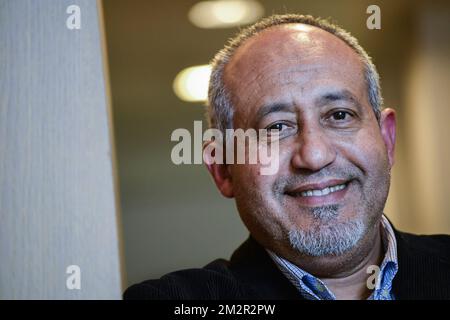 Abdellah Jouglaf, Sekretärin des belgischen Kultur- und islamischen Zentrums, präsentiert dem Fotografen auf einer Pressekonferenz die neue Vereinigung "kulturislamique de Belgique" (Centre culturel islamique de Belgique - Cultureel Islamitisch Centrum van Belgie), die die große Moschee von Brüssel am Mittwoch, den 27. Februar 2019 leitet. BELGA FOTO LAURIE DIEFFEMBACQ Stockfoto