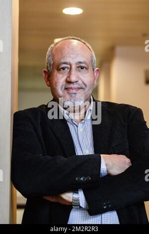 Abdellah Jouglaf, Sekretärin des belgischen Kultur- und islamischen Zentrums, präsentiert dem Fotografen auf einer Pressekonferenz die neue Vereinigung "kulturislamique de Belgique" (Centre culturel islamique de Belgique - Cultureel Islamitisch Centrum van Belgie), die die große Moschee von Brüssel am Mittwoch, den 27. Februar 2019 leitet. BELGA FOTO LAURIE DIEFFEMBACQ Stockfoto