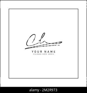 CL Simple Signature Logo – handgeschriebene Vektorvorlage für C- und L-Logo Stock Vektor