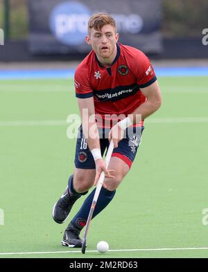 Dragons' Shane O'Donoghue in Aktion während eines Hockeyspiels zwischen Braxgata Hockey Club und KHC Dragons, am 13. Tag des „Audi League“-Hockeywettbewerbs, Sonntag, den 17. März 2019 in Boom. BELGA FOTO DAVID CATRY Stockfoto