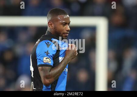 Club's Stefano Denswil reacts during a soccer game between Club Brugge KV and Royal Excel Mouscron, Sunday 17 March 2019 in Brugge, on the 30th day of the 'Jupiler Pro League' Belgian soccer championship season 2018-2019. BELGA PHOTO BRUNO FAHY Stock Photo